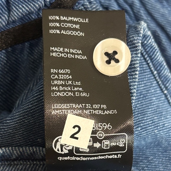 Maeve Anthropologie Denim Button Front Blouse Cropped Top Size M - Picture 6 of 6